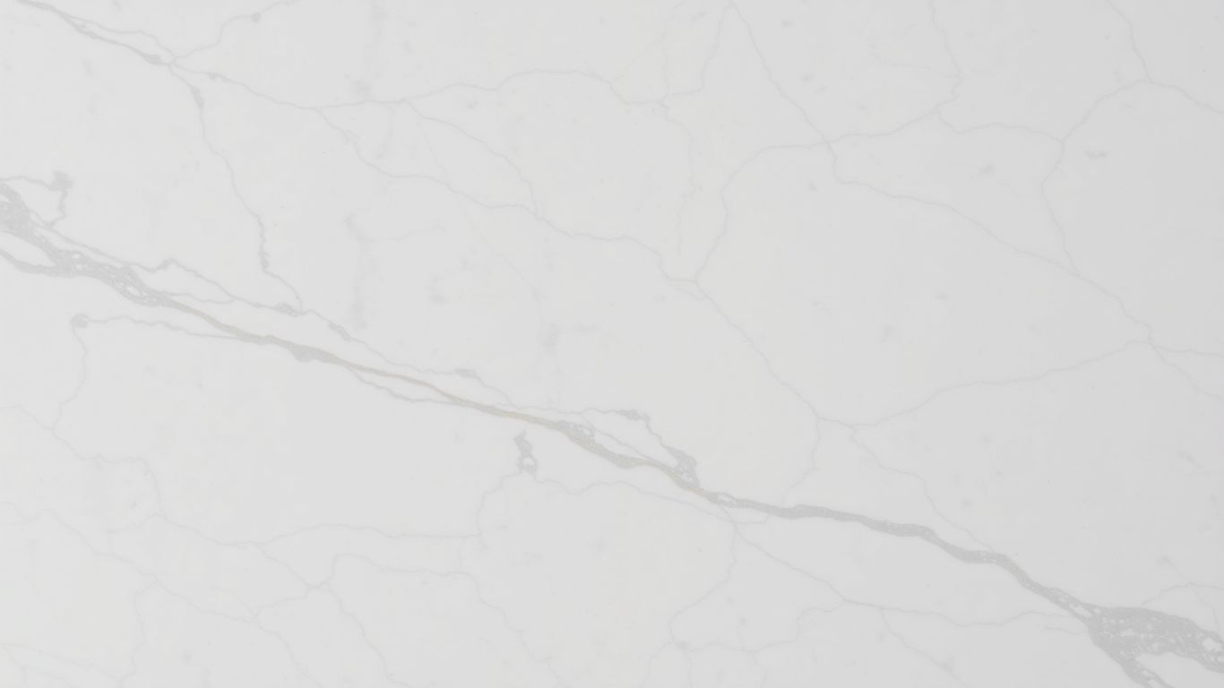 Polished Statuario marble slab with grey veins.