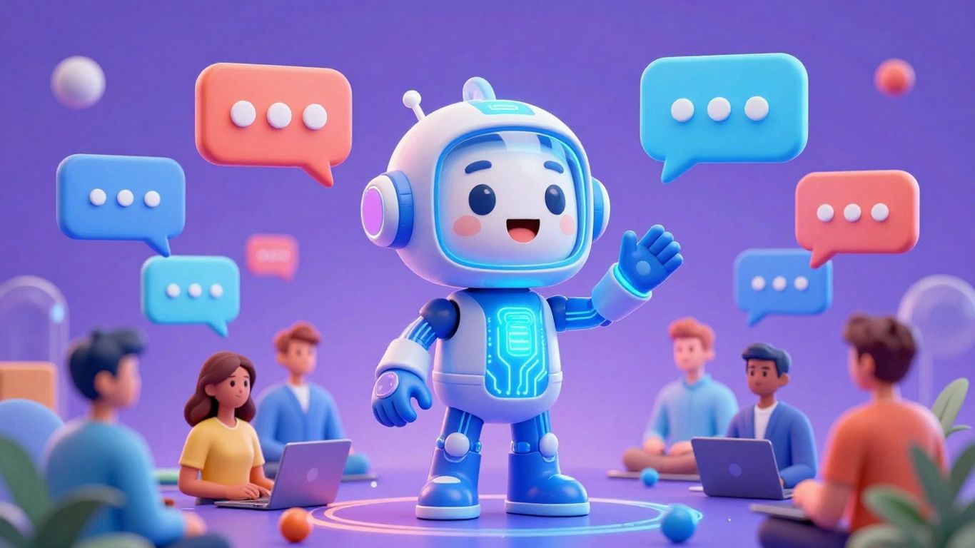 AI character chatbot engaging in conversation with people.