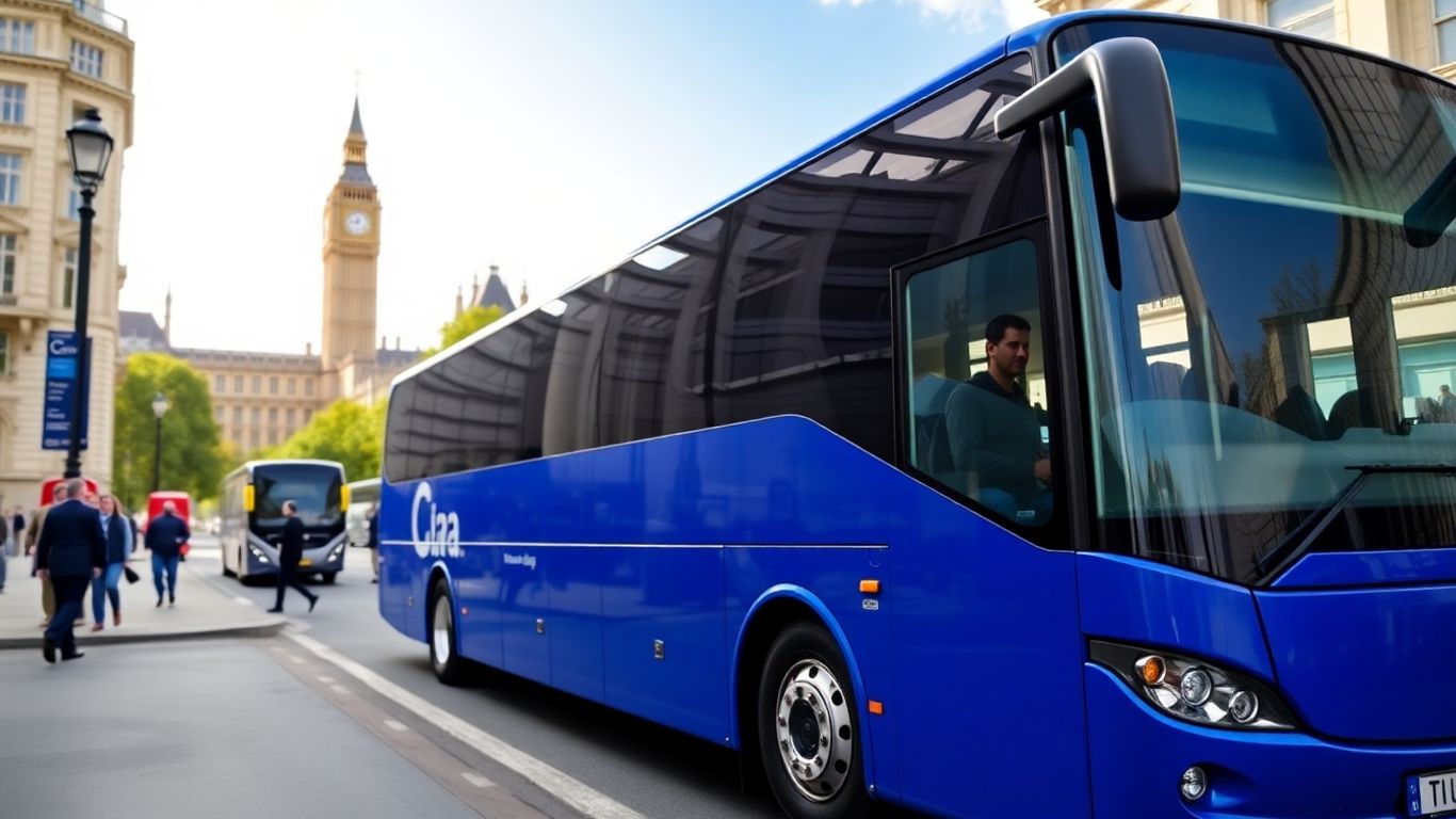 Coach hire in London with iconic landmarks.