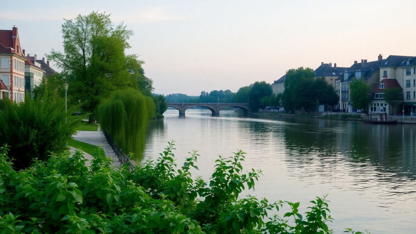Entspannter Rheinblick in Düsseldorf Niederkassel