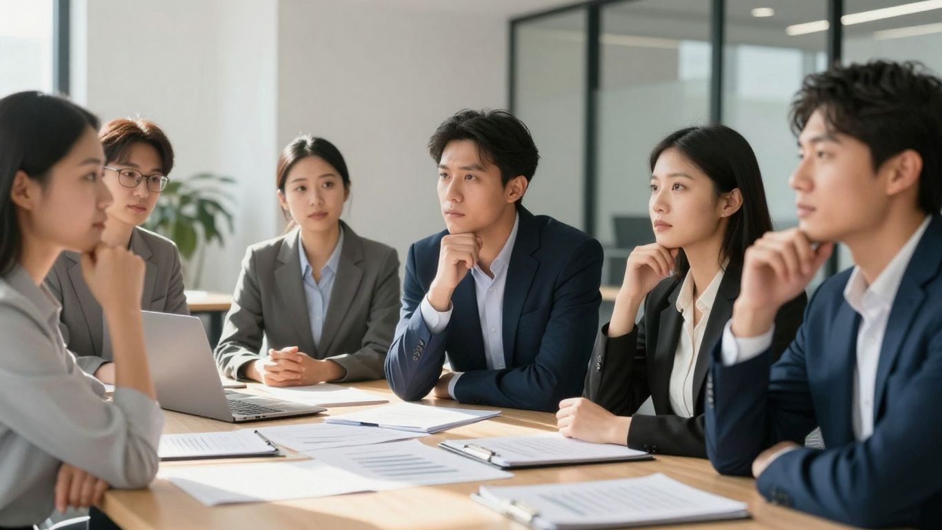 Business professionals making a decision about accounting firms.