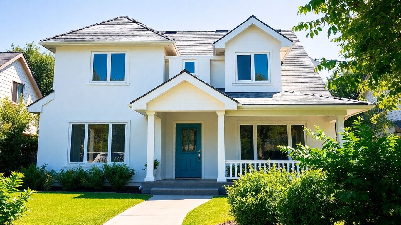 Casa moderna protegida por seguro de hogar todo riesgo.