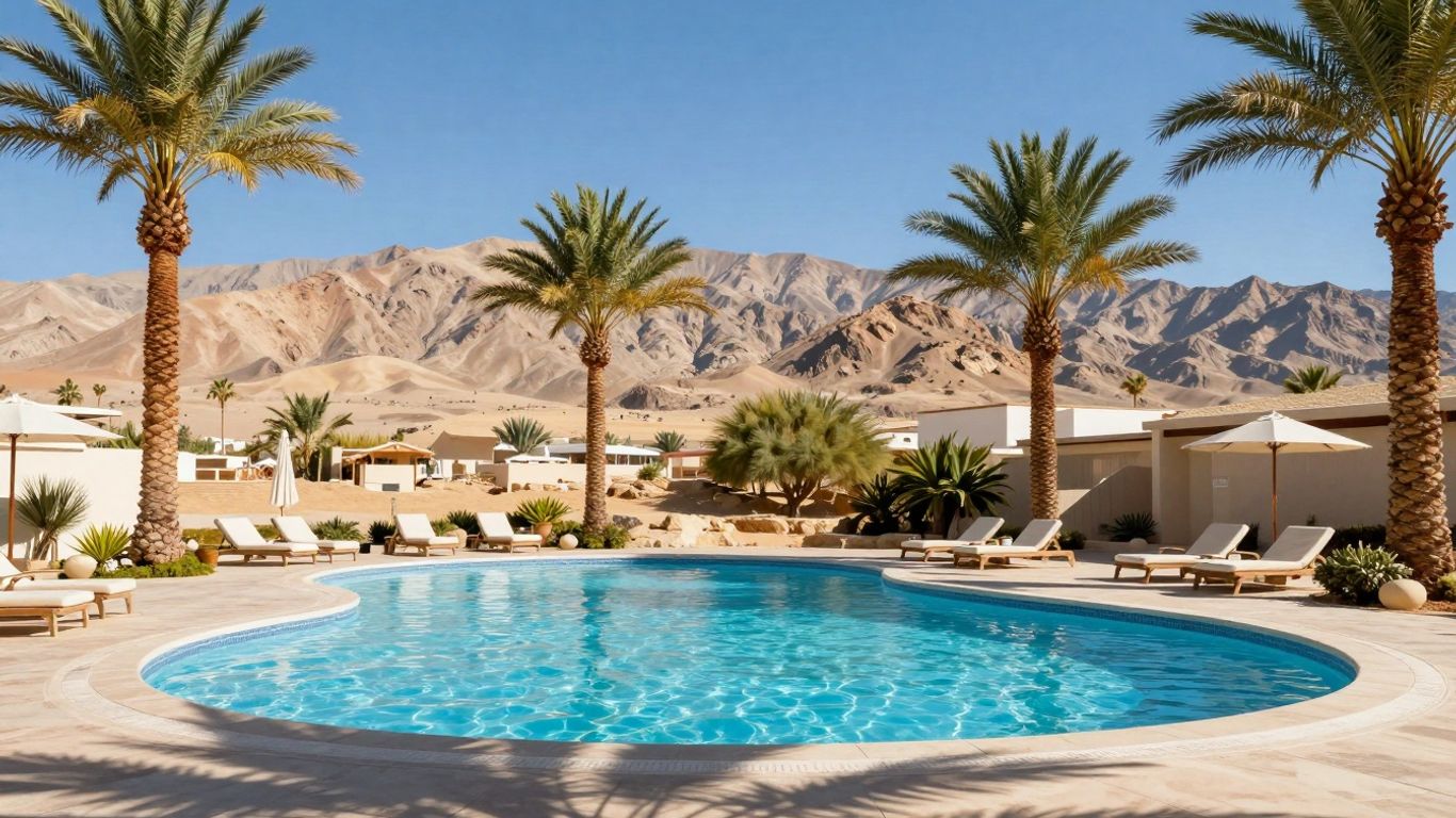 Palm trees and pool in Greater Palm Springs