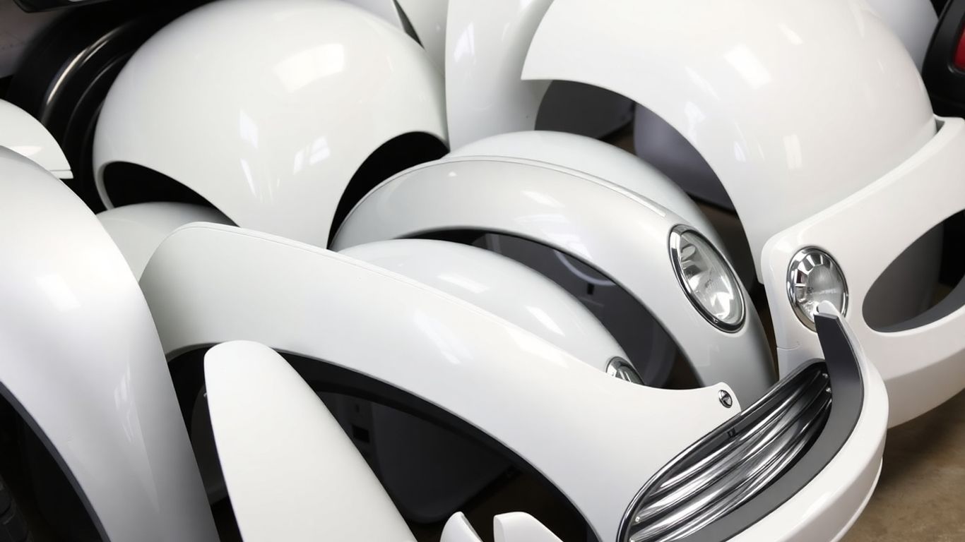Mini Cooper body parts for maintenance and repair.