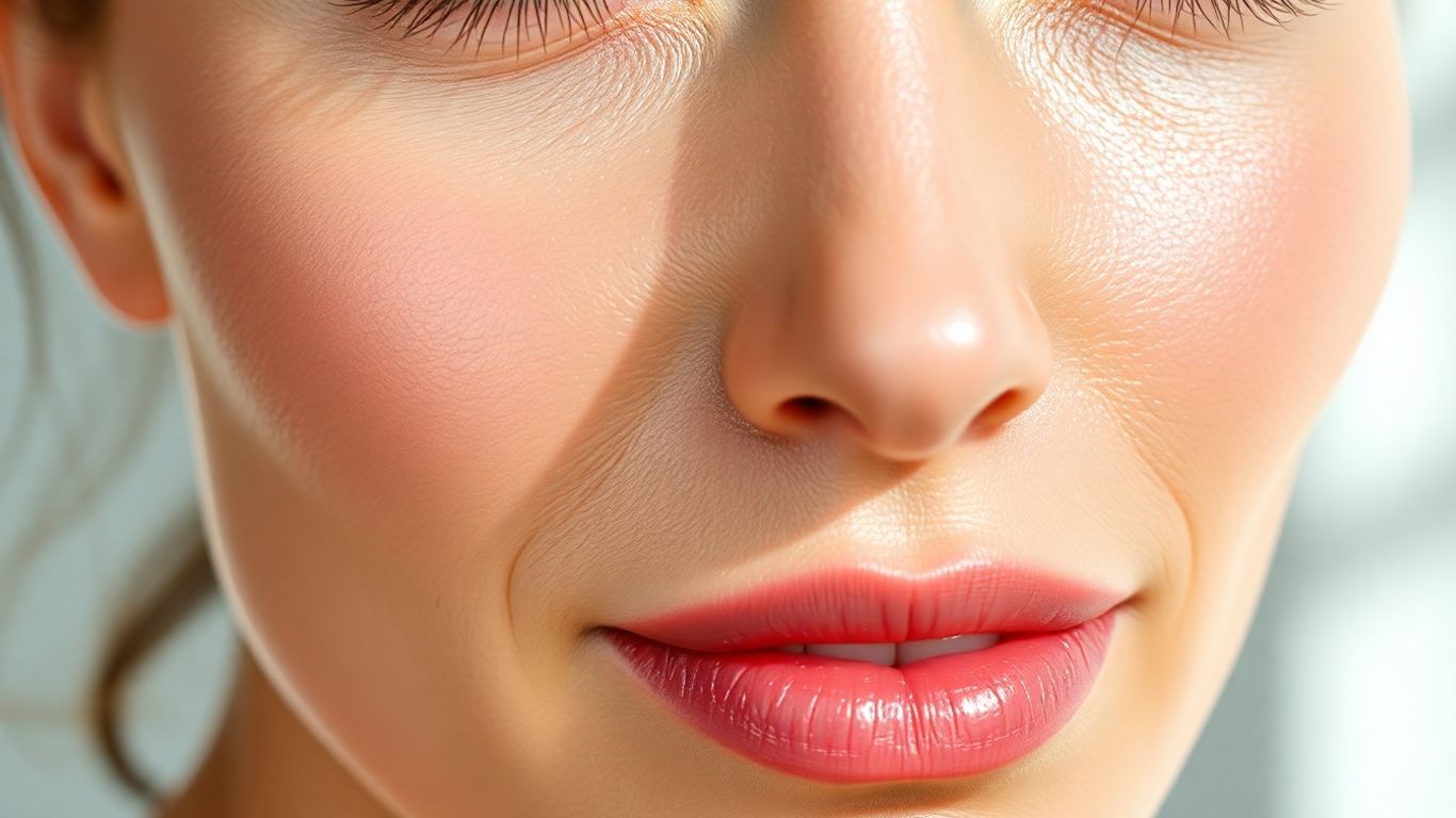 Woman with glowing, hydrated skin