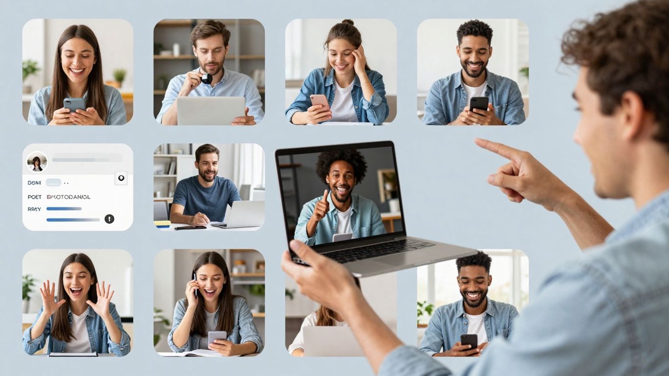 Audience captivée par le contenu des médias sociaux.