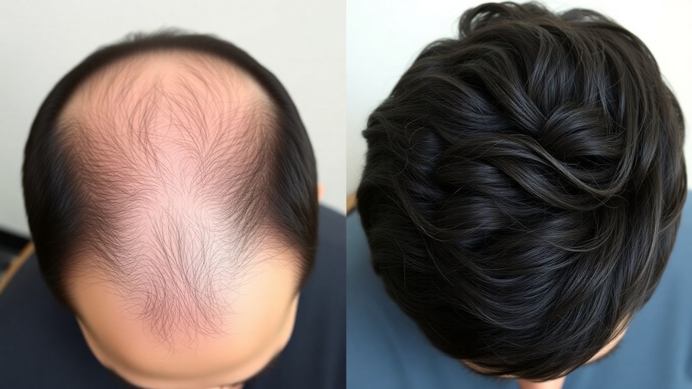 Rogaine before and after hair transformation