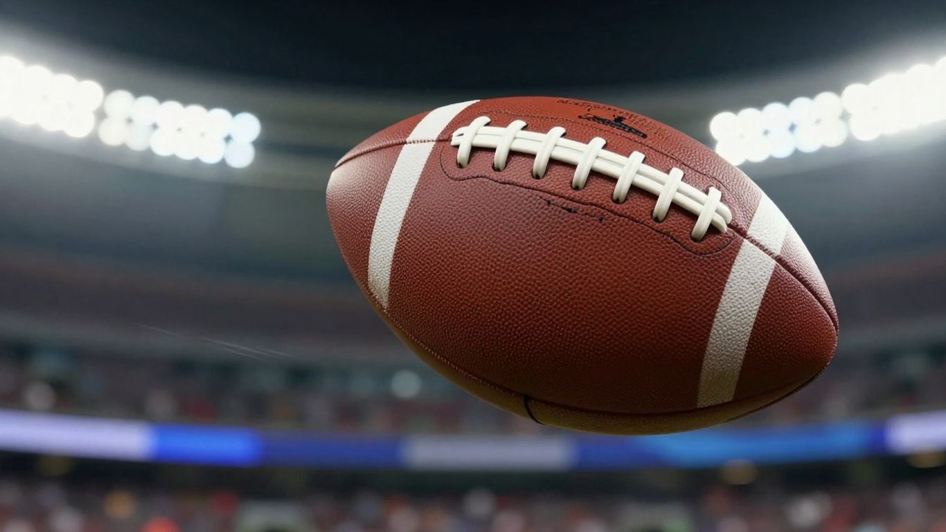 Football in motion during a live match.