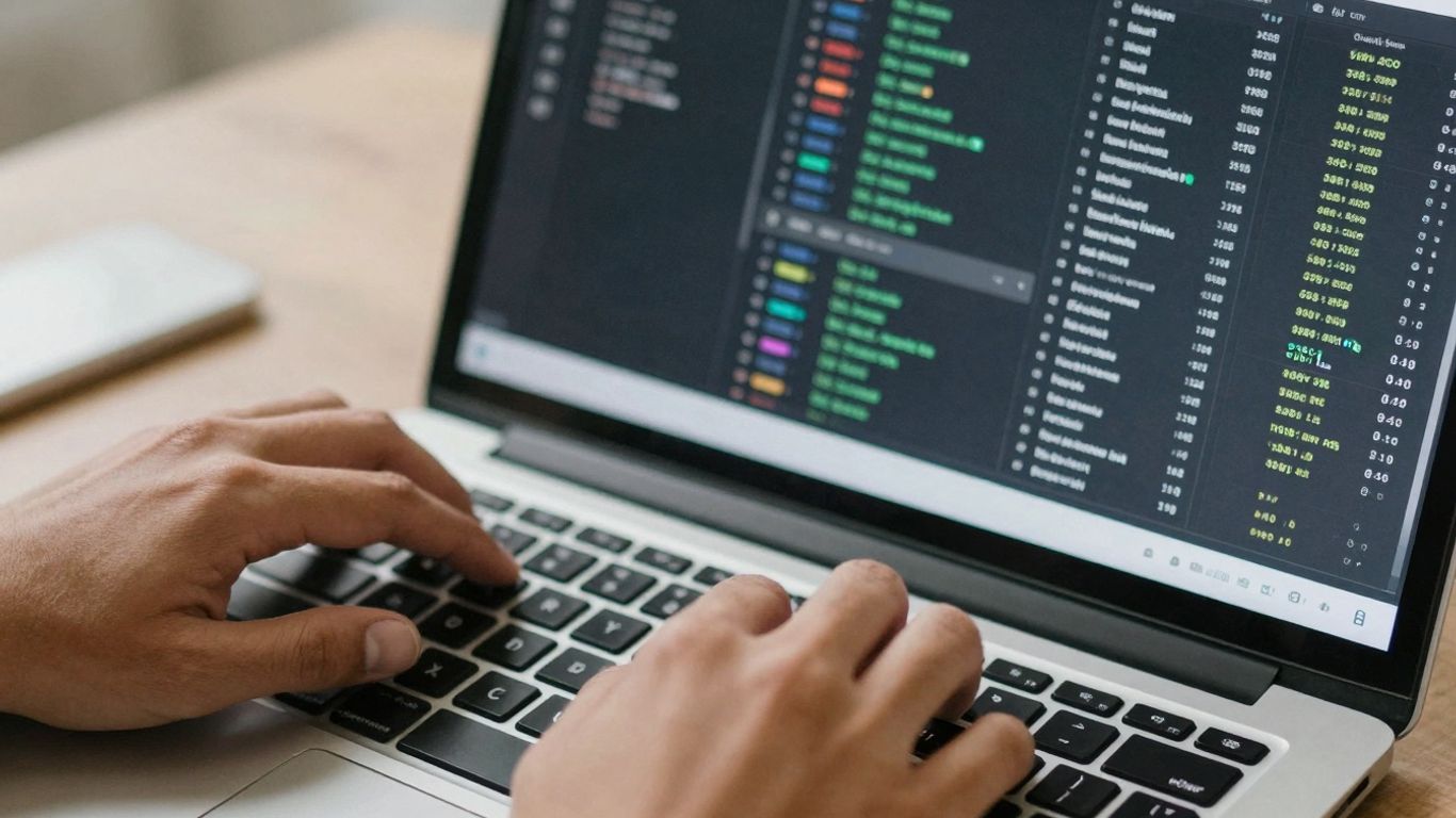 Personne tapant sur un clavier d'ordinateur portable