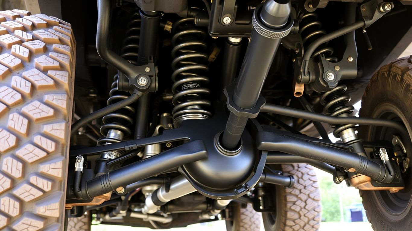 Dodge Dakota R/T suspension components: springs, shocks, control arms.