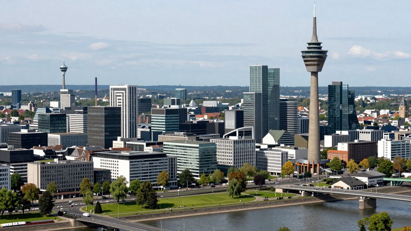Düsseldorf Skyline am Rhein