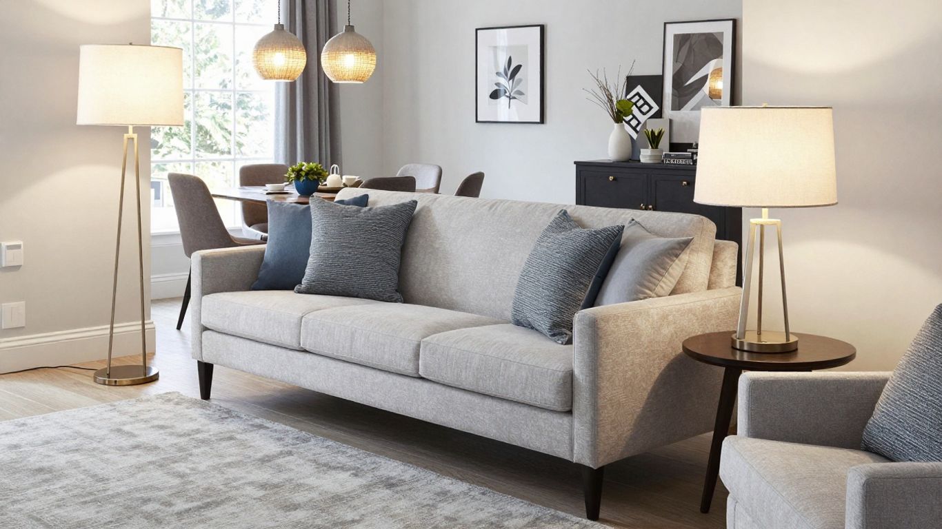 Elegant John Lewis lamps in a stylish living room setting.