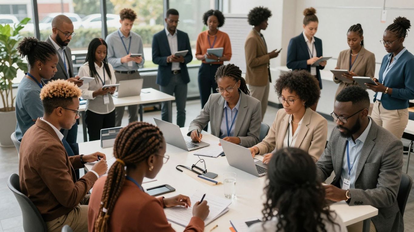 Oameni activi în căutarea unui loc de muncă.