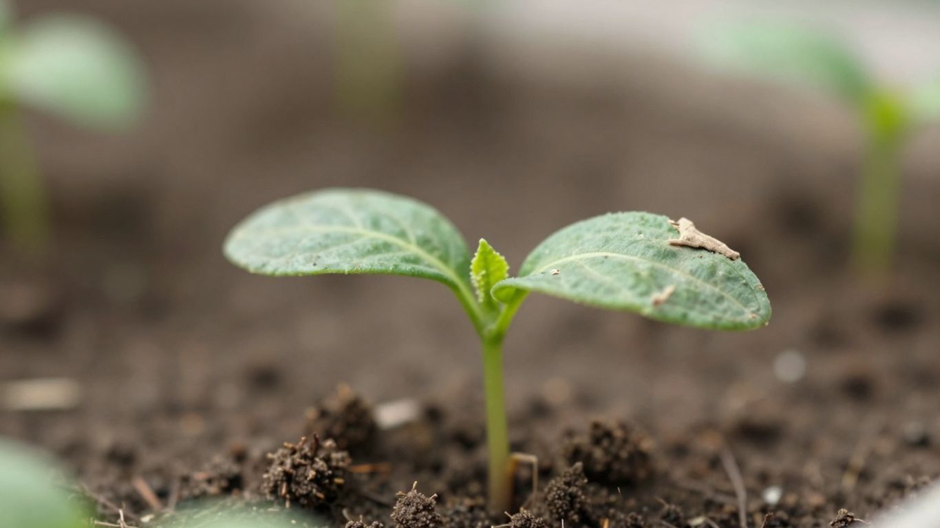 Empfindliche Pflanze mit leicht welkem Blatt