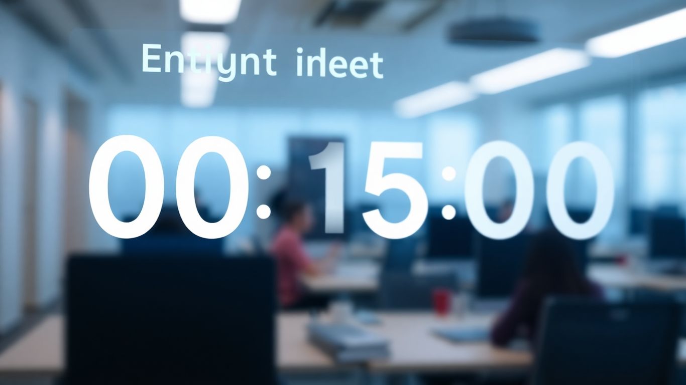 Digital clock interface with employee time entries.