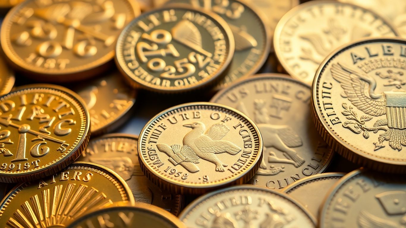 Collection of gleaming U.S. gold coins.