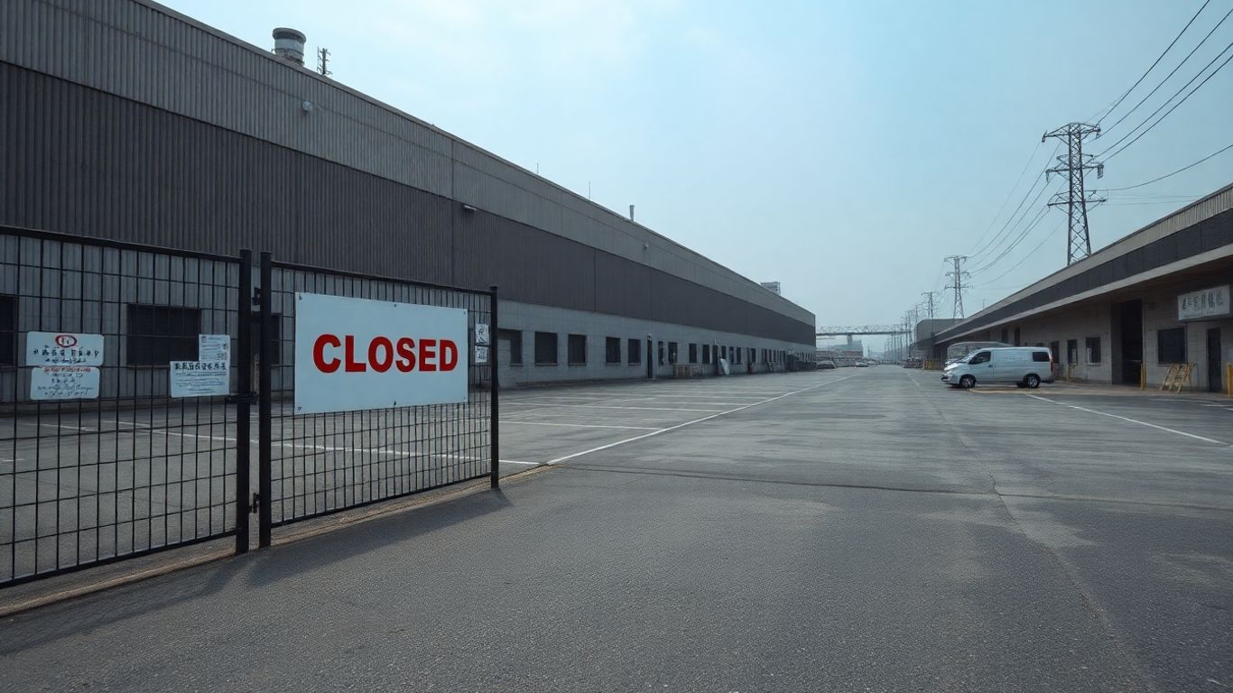 閉鎖された日本の工場
