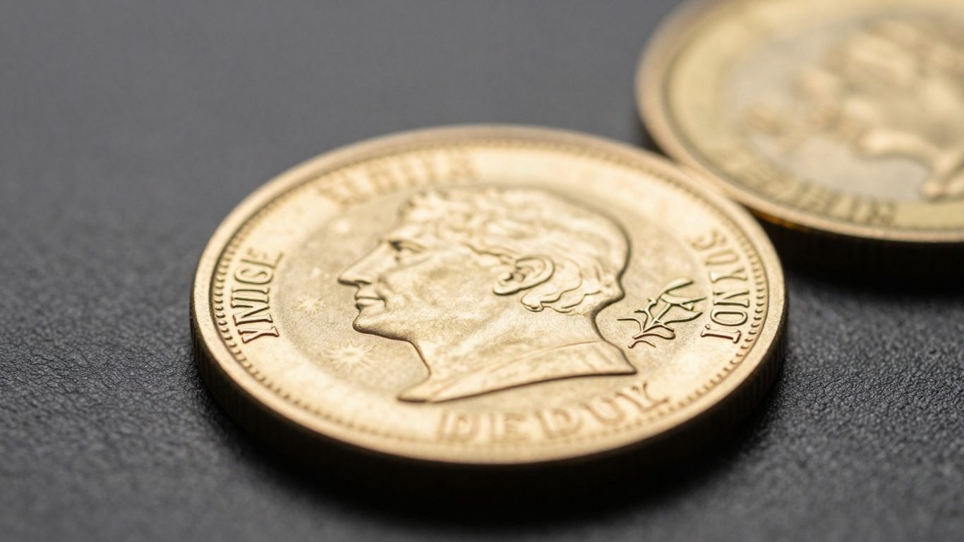 Close-up of a premium, gleaming gold collectible coin.