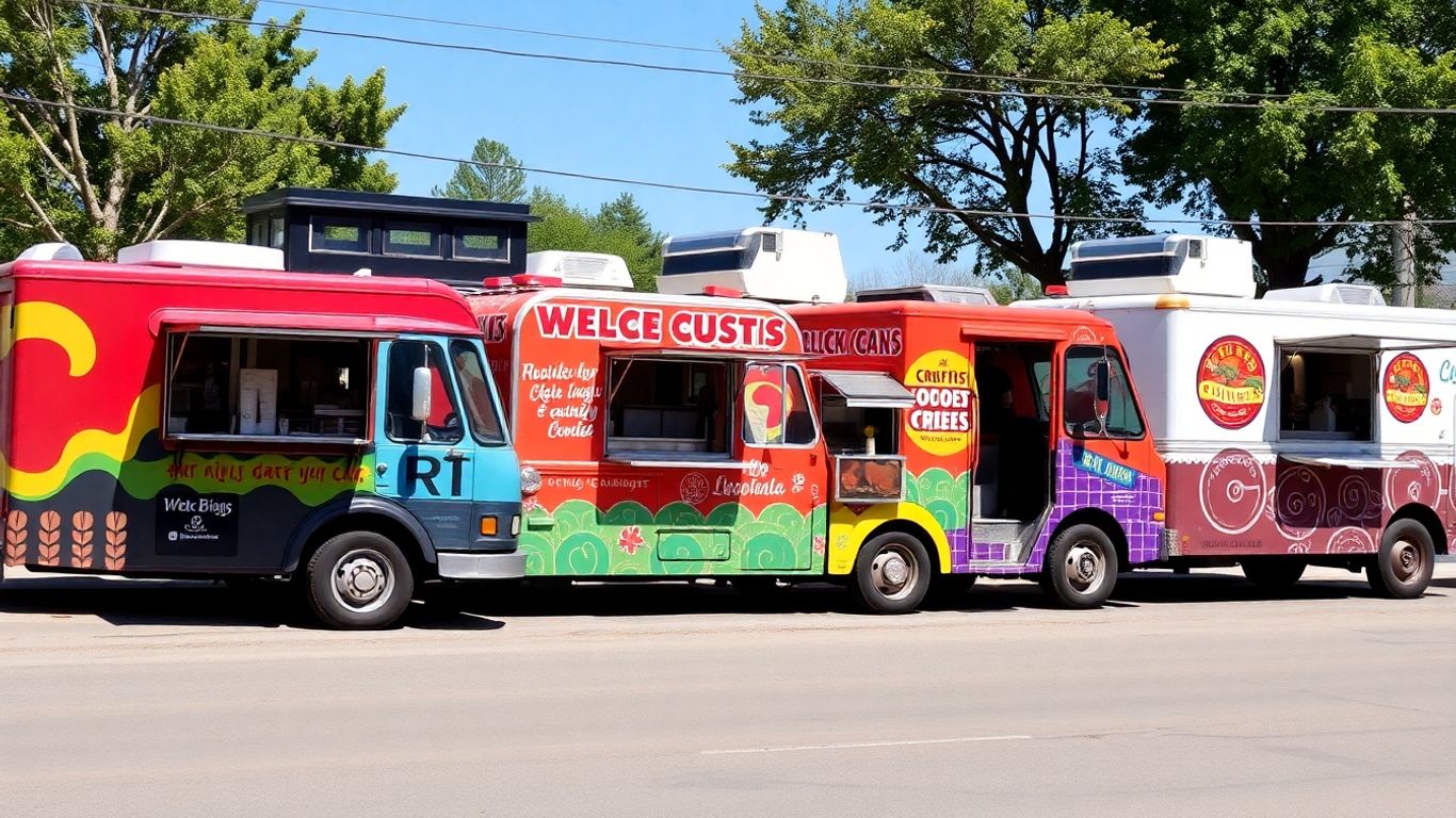 Various food vans for sale in the UK.