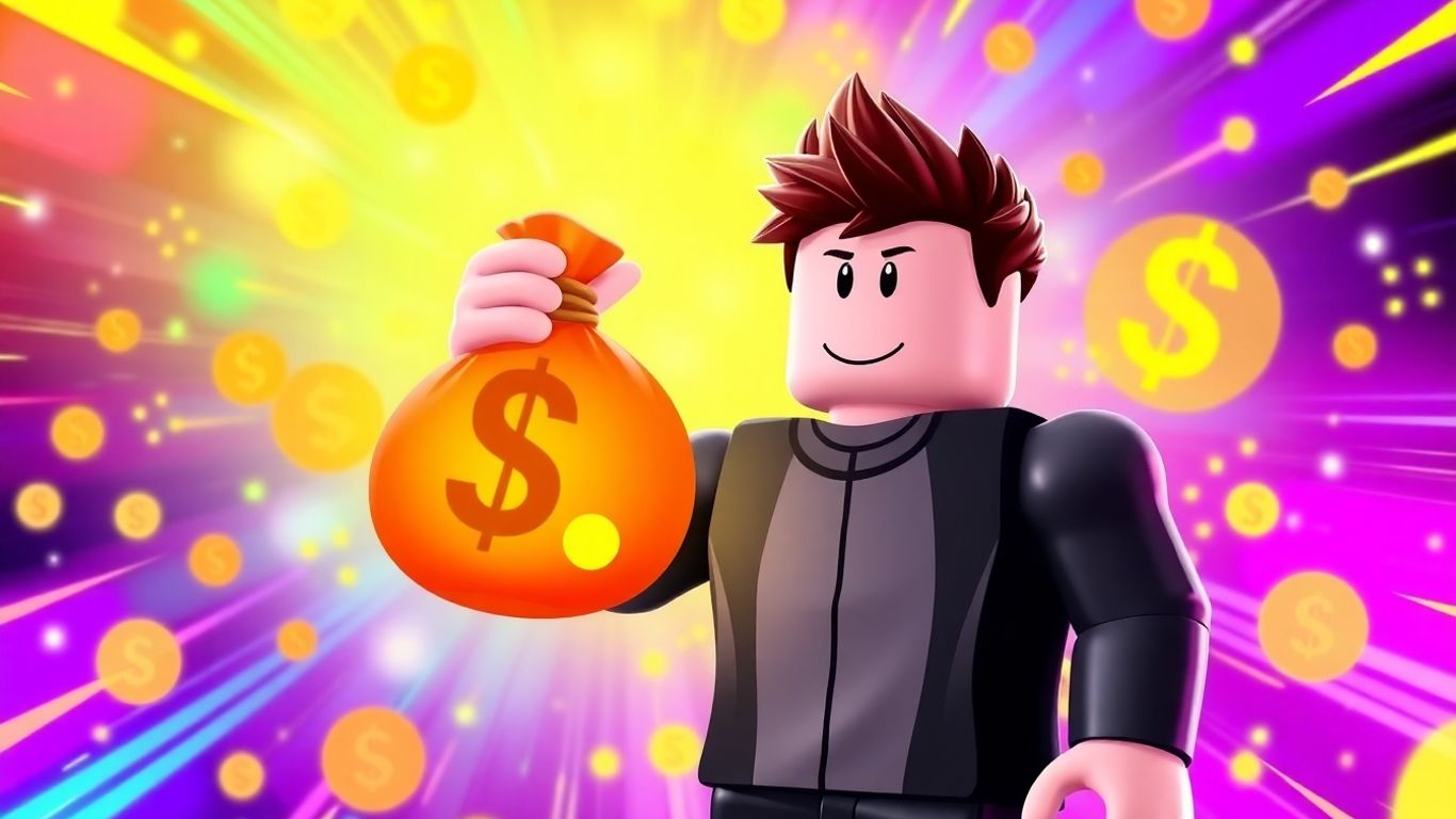 Avatar com saco de moedas brilhantes e símbolos de dinheiro.