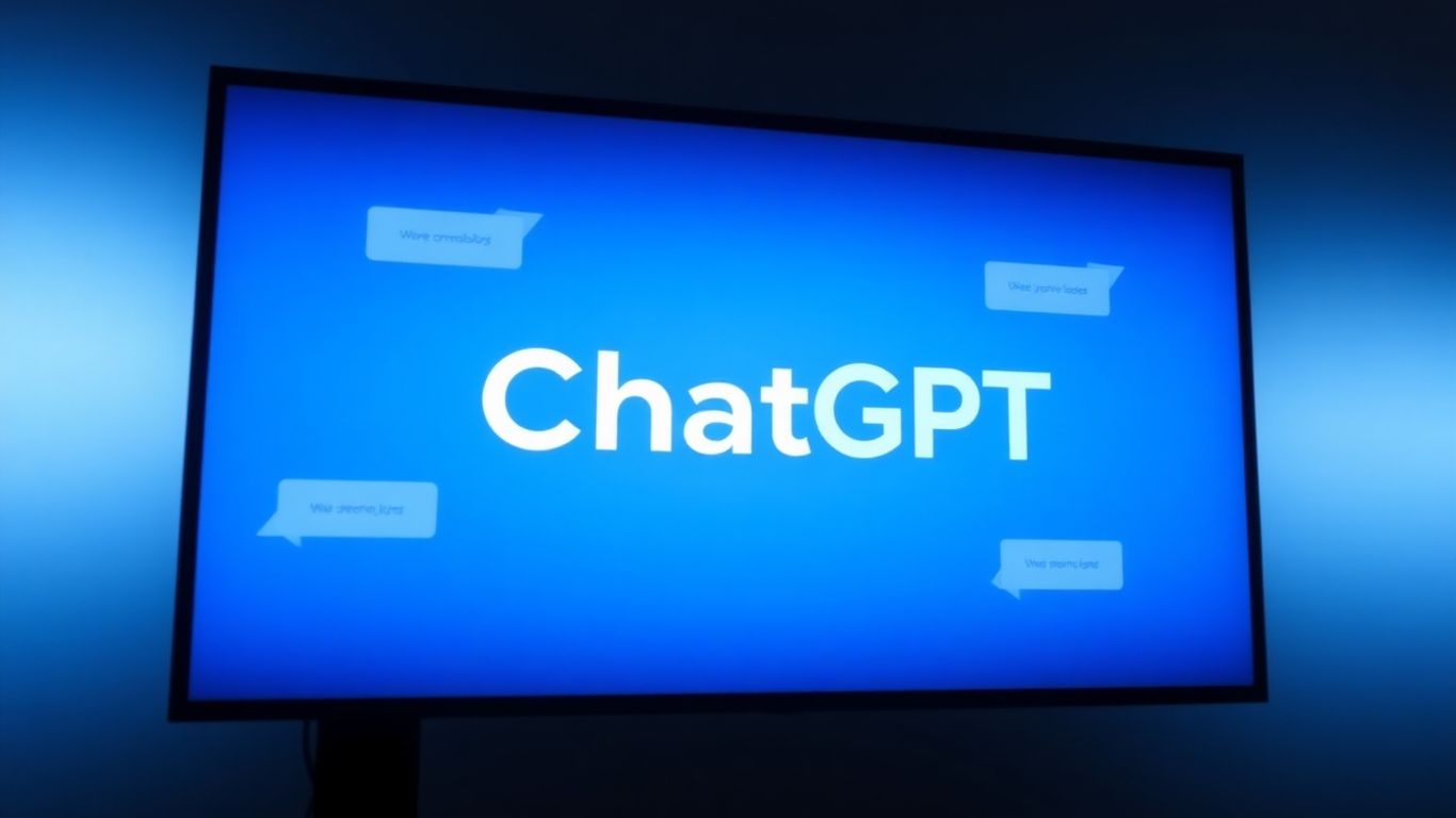 ChatGPT logo with abstract advertising elements.