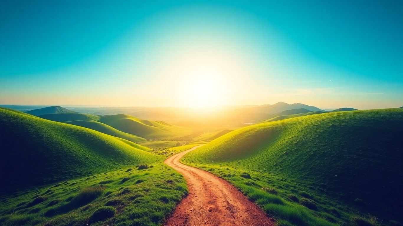 Australian landscape with path to horizon