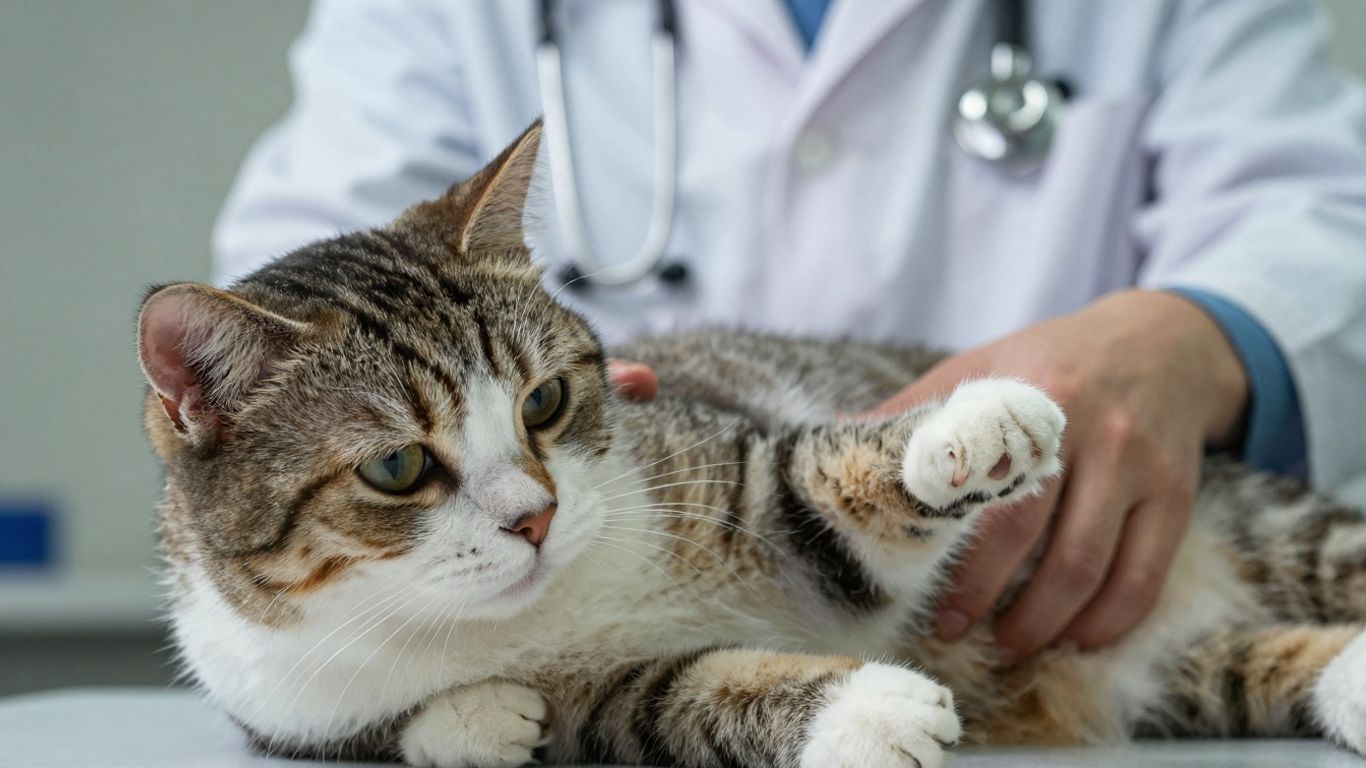 Dierenarts meet bloeddruk bij een kat.