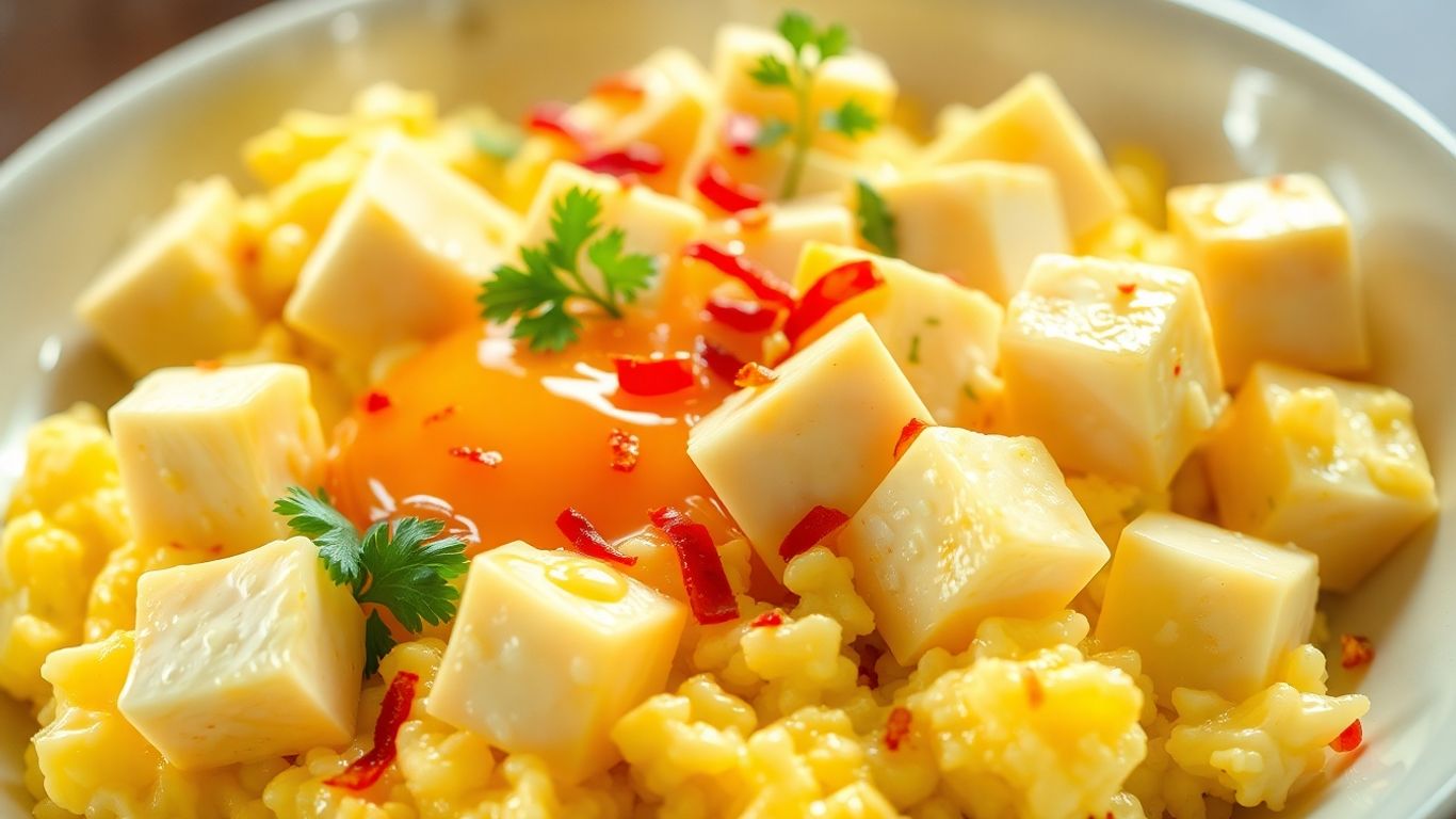 Quick high-protein egg and tofu meal