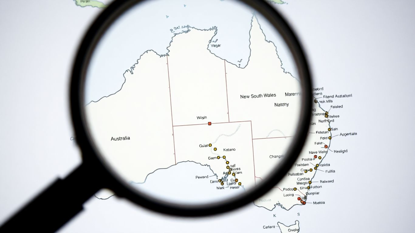 Magnifying glass over NSW map