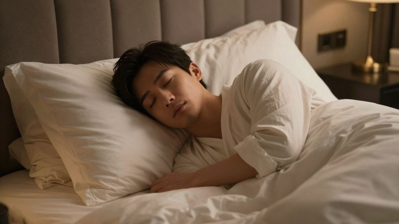 Staruri relaxându-se în pat pentru somn odihnitor.