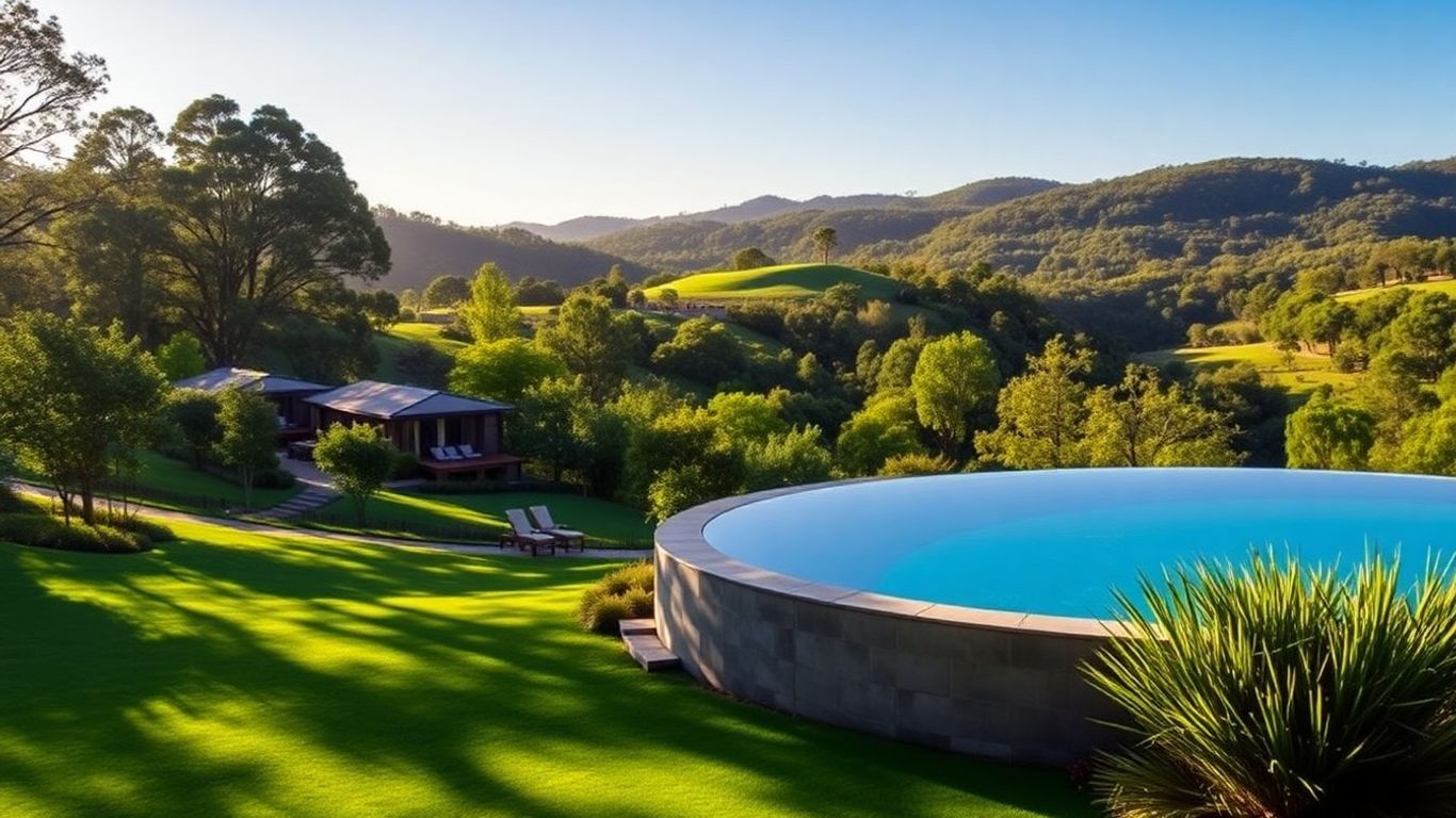 Gwinganna Retreat infinity pool and villas in lush NSW