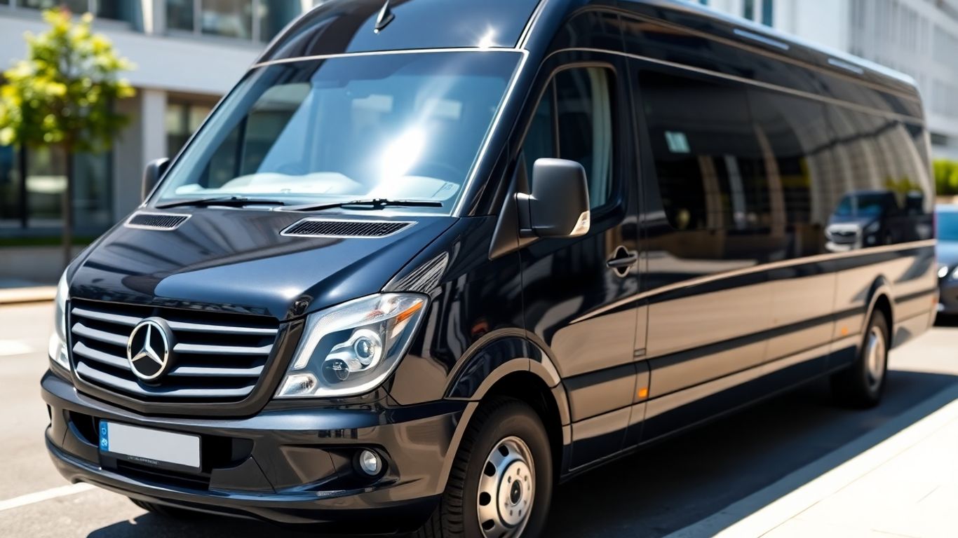Luxury minibus parked in Slough