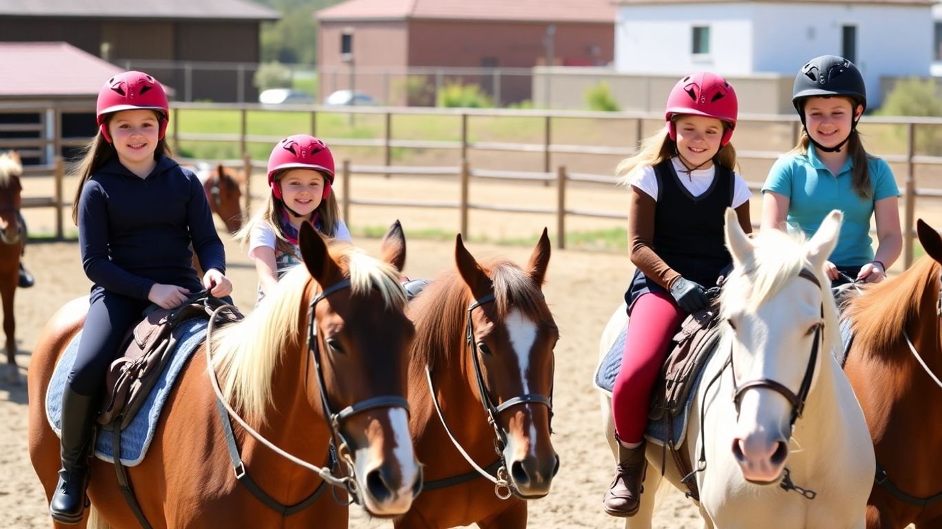 Young riders with horses at Mentone Pony Club