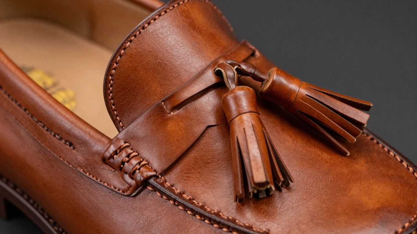 Kiltie tassel loafer with fringed detail.