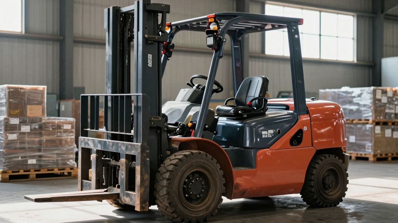 รถโฟล์คลิฟท์ดีเซลยกสินค้าในคลังสินค้า