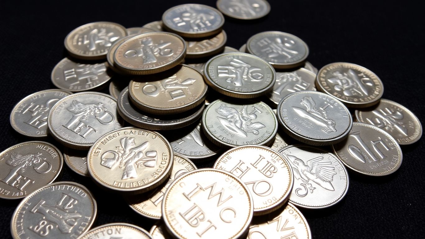 Pile of shiny silver coins