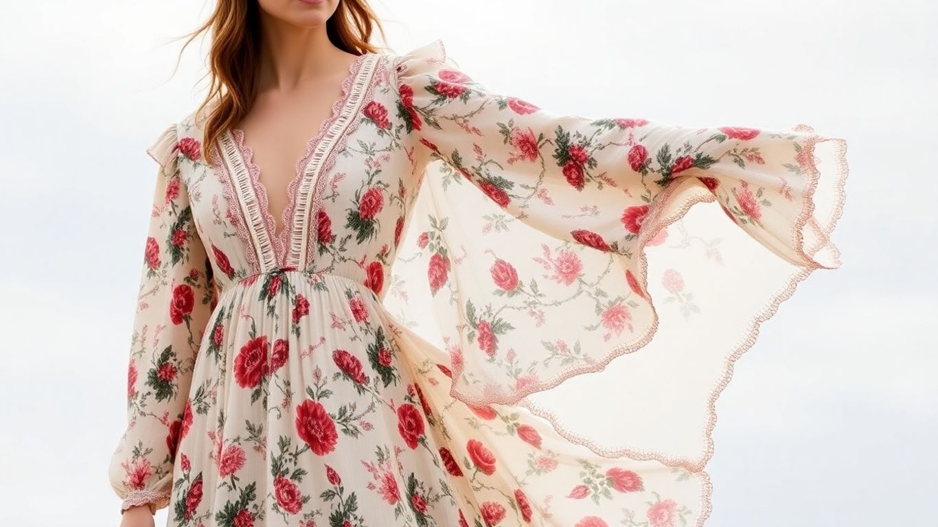 Ulla Johnson dress with floral pattern and ruffles