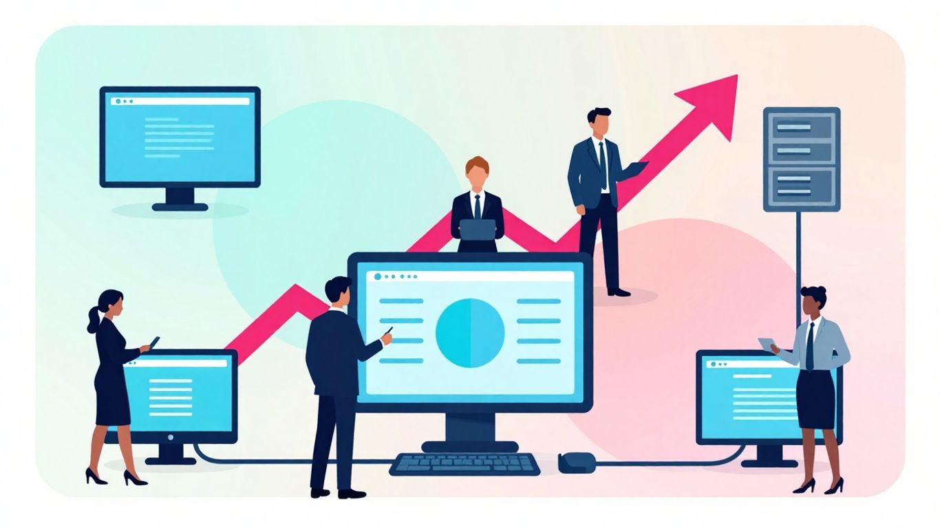 IT support salary infographic with career growth visuals.