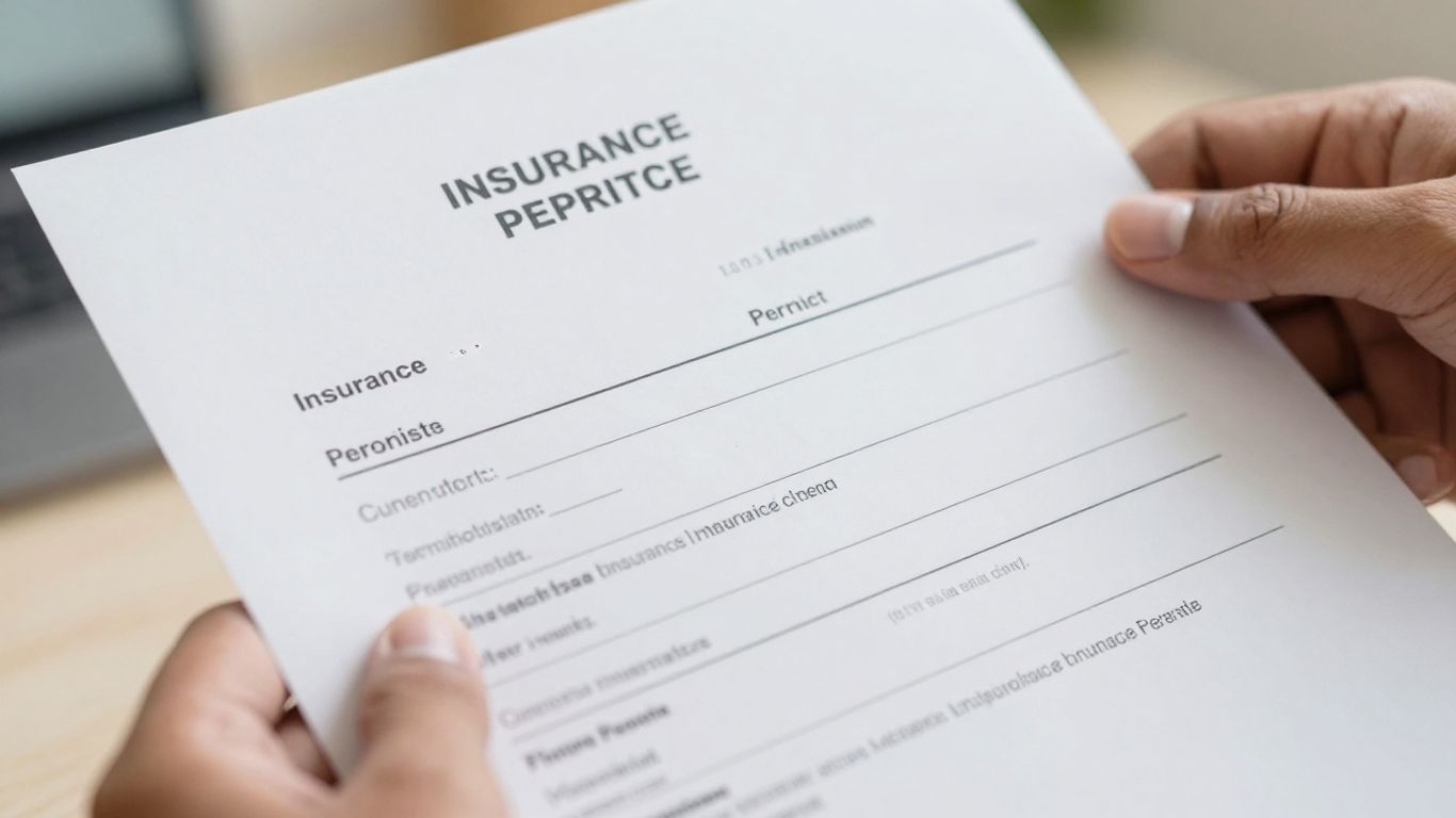 Insurance policy document in hand