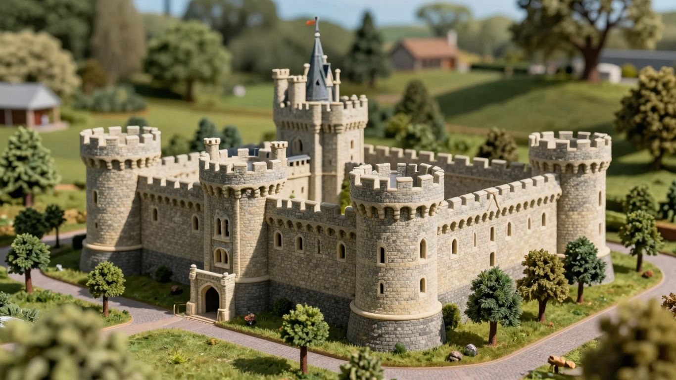 Miniaturowy zamek w Skansenie Miniatur Szlaku Piastowskiego