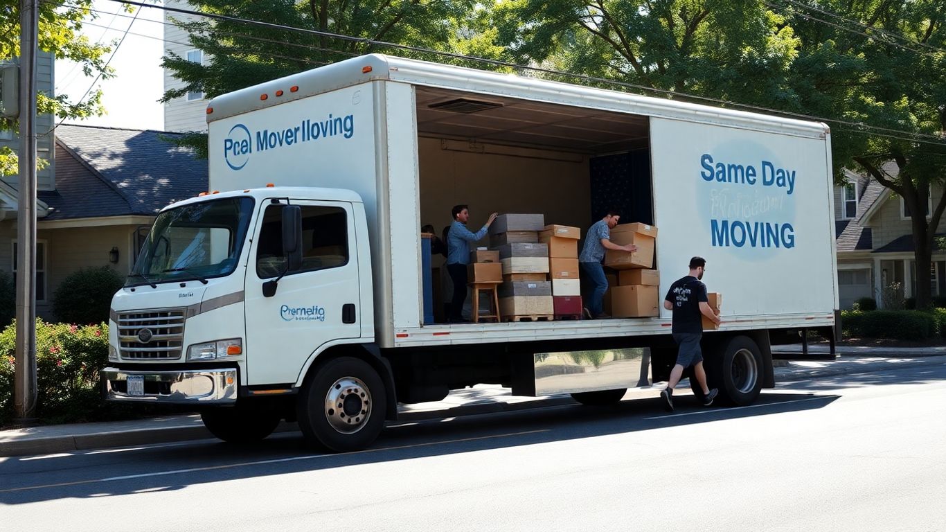 NJ movers loading a truck quickly.