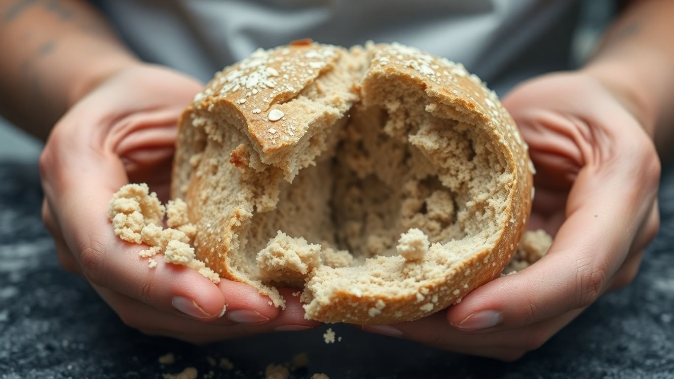Gluten-free bread falling apart in hands.