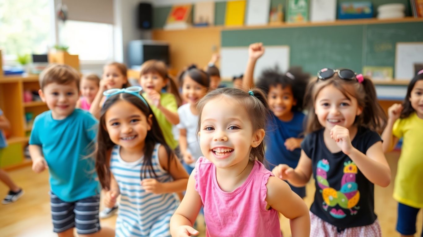 Kinder haben Spa&szlig; beim Sportunterricht