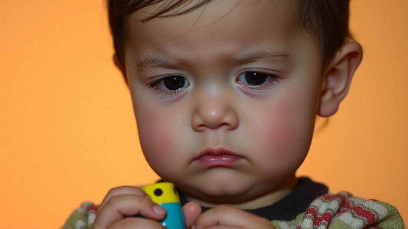 Enfant obèse avec un jouet, air triste