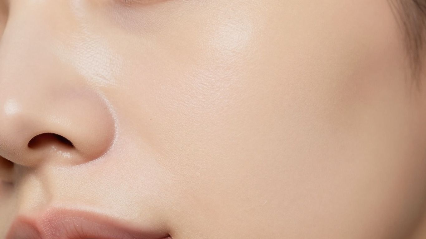 Close-up of smooth, healthy skin texture.