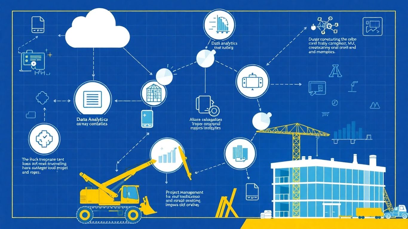 Construction industry IT solutions infographic
