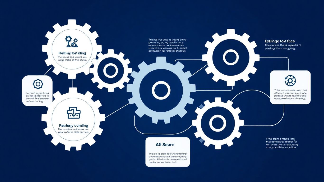 Infographic of interconnected systems and smooth workflows.