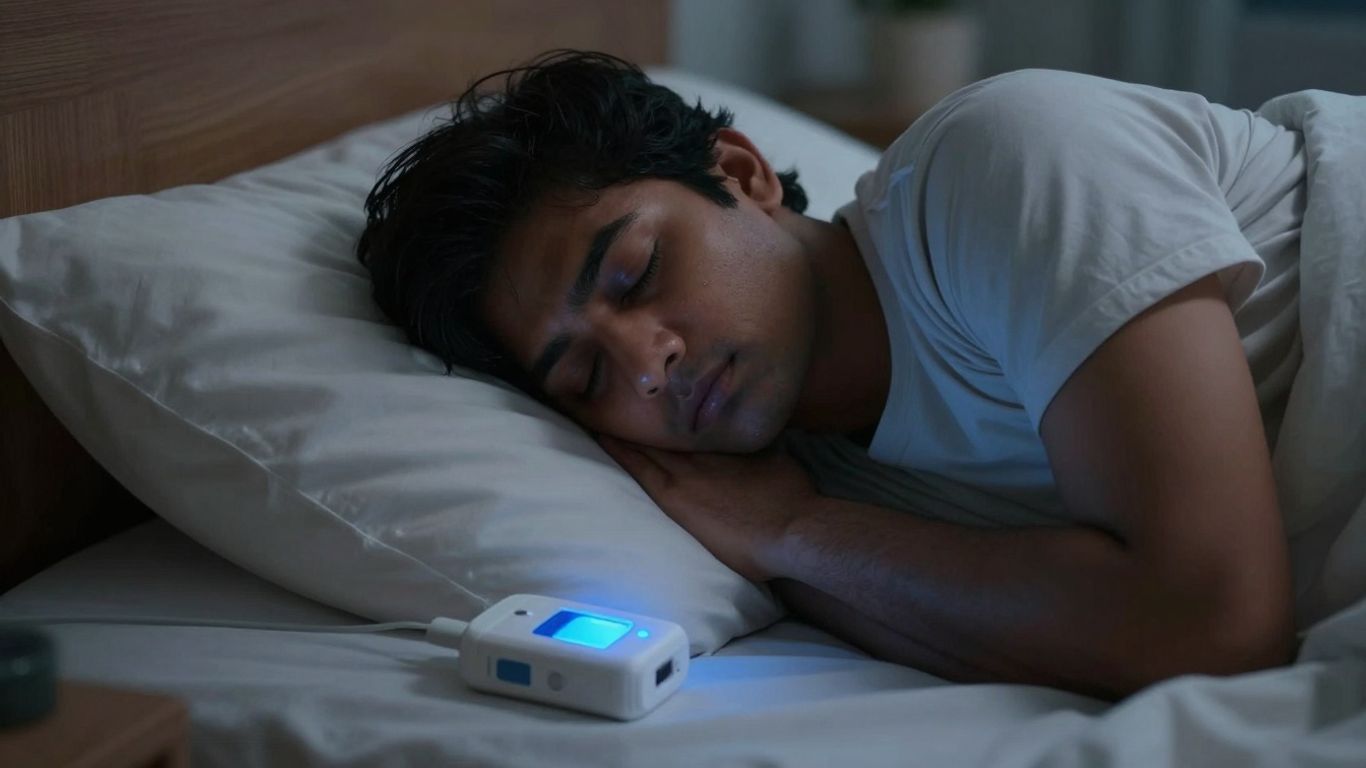 Person sleeping, medical device nearby