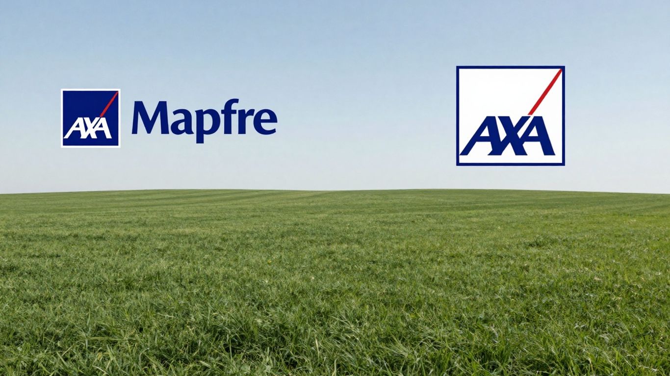 Logos de Mapfre y AXA comparados para seguro de hogar.