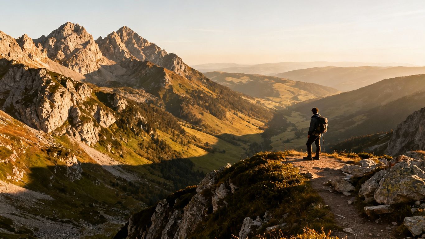 Patagonia hiker in a mountain landscape.